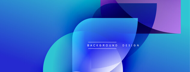 Aufkleber - Abstract blue gradients overlap, creating dynamic visual effect. Text reads background design within central shape. Modern, clean aesthetic.