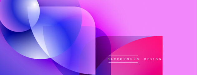 Leinwandbilder - Abstract fluid shapes, vibrant purple hues, modern design. Gradient colors create dynamic visual effect. Minimalist text overlay present.