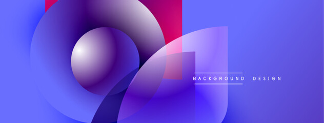 Leinwandbilder - Abstract fluid shapes, vibrant blues, purples create dynamic background. Modern design elements suggest movement, depth.