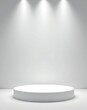© graphiczone872 - Empty white product display podium with lights