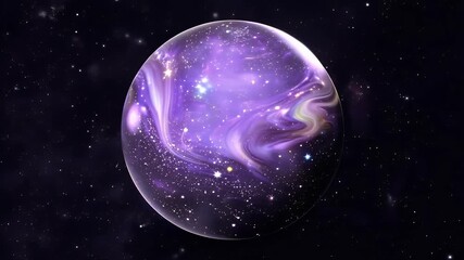 Wall Mural - Purple Cosmic Sphere Floating in Deep Space
