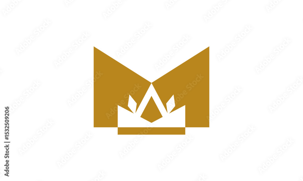 M Letter Crown Logo Design – Minimalist Royal Logo M with Crown Symbol ...