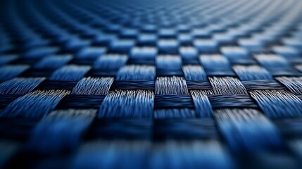 Blue Fiber Weave Texture Closeup.