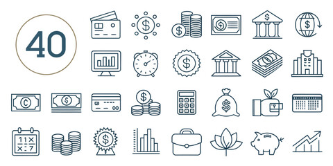 Wall Mural - Monochrome Editable Stroke Vector Line Icon Set

