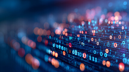 Blue digital binary data on computer screen background 42361788 1