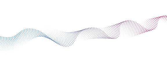 Leinwandbilder - Flowing Dot Wave halftone gradient pattern on transparent background	
