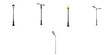 © The 2R Artificiality - variety of street lamps in different styles and designs completely isolated on transparent background for graphic use and digital composition