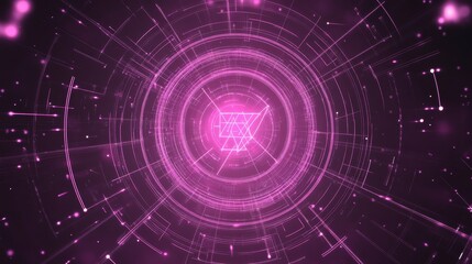 Wall Mural - futuristic digital technology background with glowing data lines, abstract circuit elements, and sci