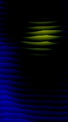 Abstract Rhythmic Animation Featuring Horizontal Bands Shifting from Muted Yellow Green to Dark Blue Purple Gradients