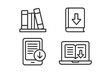 © Art Fusion - Digital download icons: e-books and e-readers in simple design vector icon illustration
