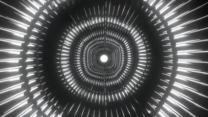 Wall Mural - Circular light tunnel shuttle through cycle