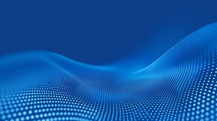 Wall Mural - futuristic blue digital grid with glowing dots and geometric square patterns representing data flow,