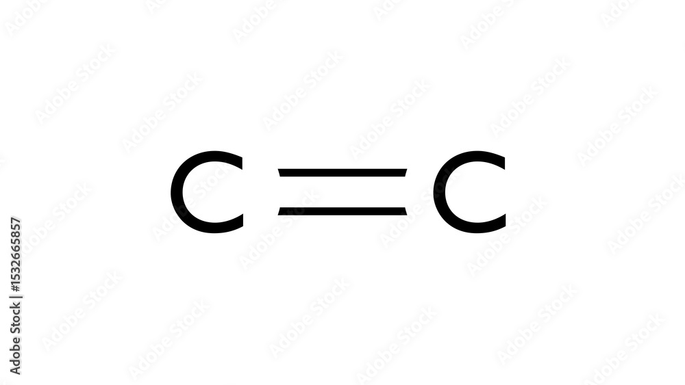 ethylene molecule, structural chemical formula, ball-and-stick model ...