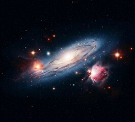 Wall Mural - Spiral Galaxy and Nebula in Deep Space