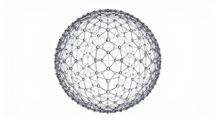 Abstract Black And White Geometric Sphere Pattern