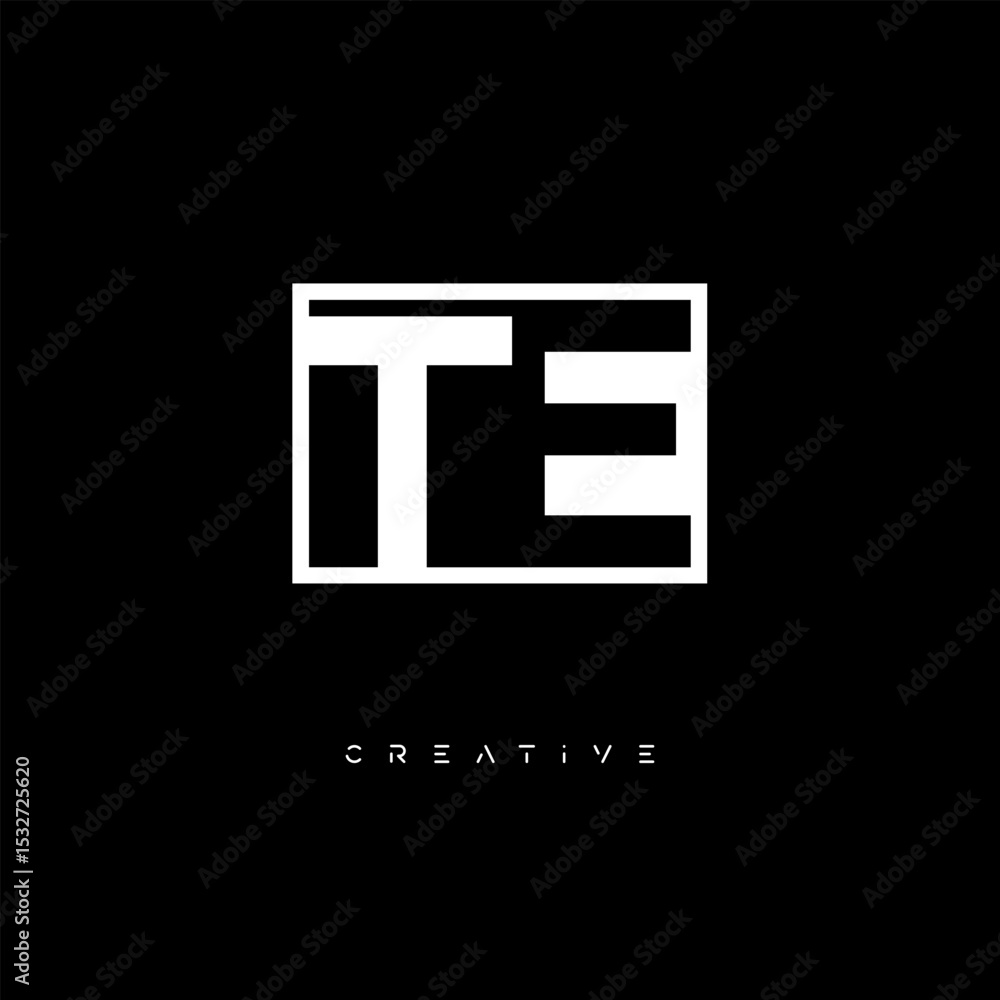 TE Negative Space Logo – Minimalist Black & White Monogram for Creative Branding, Fashion, Identity & Modern Logo Design	