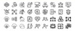 © pixelVista - Black and White Line Art Icons Set Finance Technology Teamwork Security