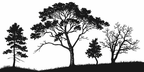  Tree and flower vector 