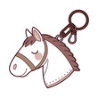 © Z_studio - A charming white horse head keychain, isolated on white background