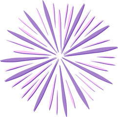 Wall Mural - Abstract burst is radiating long purple and pink spikes in flat design on transparent background