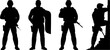 © Kiss - Police Officer Silhouettes Riot Shield Tactical Action