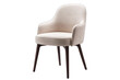 © Rosdiana - Cream upholstered armchair with dark wooden legs