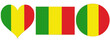 © Usama - Mali flag, Mali National flag is tricolor with 03 equal vertical stripes the colors are green, gold, and red. Flag isolated on white background. Circular and Rectangular shape Mali flag.