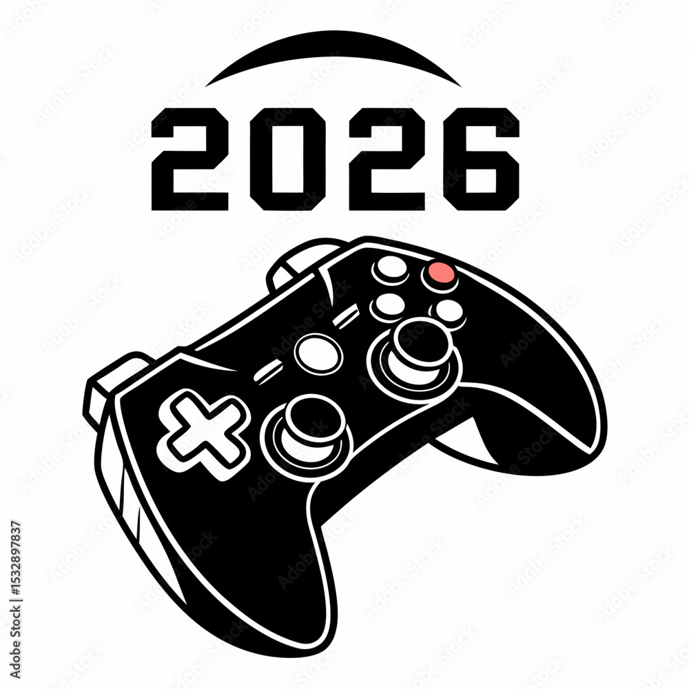 Stock 2026 New Year Gaming Controller Design Gamepad Adobe Stock 1000 F 1532897837 