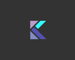 Wall Mural - abstract letter k logo from geometric shapes. creative vector monogram or logotype