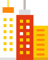 Wall Mural - vector illustration of an orange building icon design, a perfect web business element