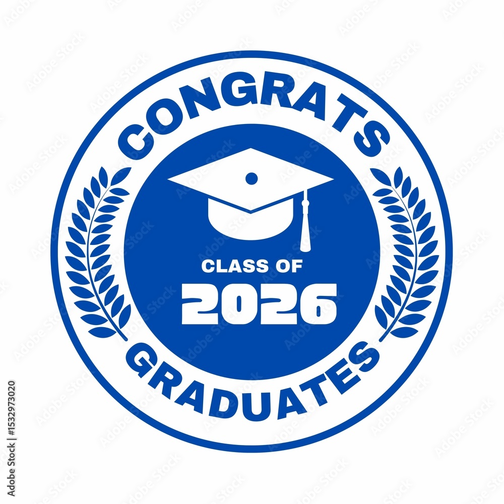 Congrats Stamp Graduates Logo Design Class Of 2026 Congrats