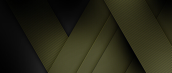 Wall Mural - abstract dark neon yellow line background