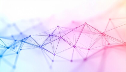 Wall Mural - abstract digital network connection with geometric shapes and lines, representing technology and the
