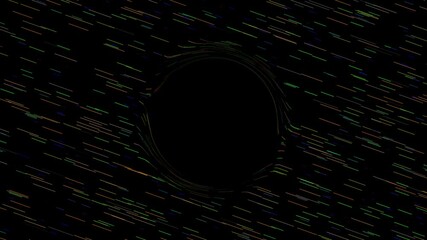 Wall Mural - a light speed cosmic particles of colorful neon lights, depicting a black hole in space with particl