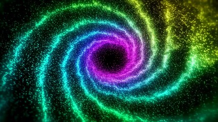 Wall Mural - colorful glitter particle abstract spinning swirl loop. rainbow bright magic shimmer bokeh with spar