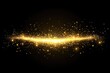 © almarkha - A horizontal band of golden light sparkles and dust motes against a black background, creating a glittering, celestial effect