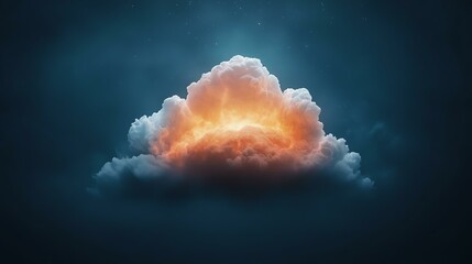 cosmic energy radiation forces, dramatic cloud formation with fire and light effects at dusk