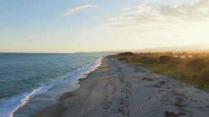 Wall Mural - The Mediterranean Sea On The Coast Of Calabria During A Winter Sunset