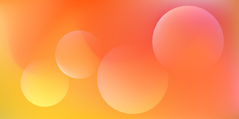 Wall Mural - Vibrant fluid orange, red and yellow vector mesh gradient background with light round shapes. Soft shiny sun digital watercolor print for fire flame concept, lava explosion design, liquid banner
