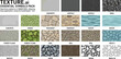 © Supernova - Vector pattern texture cad set for landscape architecture. Includes concrete, asphalt, grass, pavement, water, gravel, soil, forest, and stone surfaces.