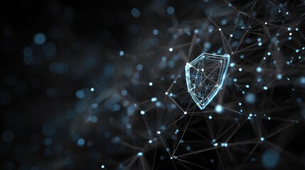 Abstract Digital Background of Data Protection with Polygonal Elements