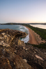 Wall Mural - Rock cliff on top of the of beach.