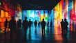 © Kuarinofu - Silhouettes of people in a vibrant colorful hall