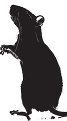 Wall Mural - Rats silhouette isolated in White background