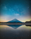 milky way with mt.fuji