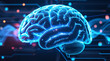 © Abayal - Futuristic Glowing Brain Illustration With Neural Network Connections Artificial Intelligence