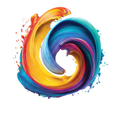 Wall Mural - Dynamic swirl of vibrant, layered paint creates a fluid, abstract design