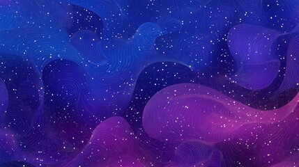 A cosmic, starry abstract background with swirling purple and blue patterns, dotted with tiny glowing stars for a magical, outer-space feel