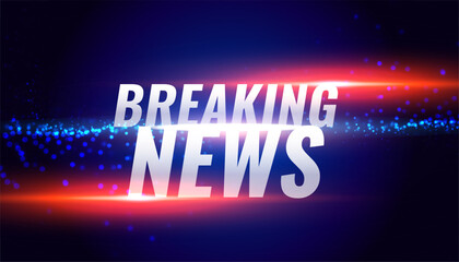 Wall Mural - stylish breaking news blue background with light effect