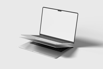 Wall Mural - realistic two laptop mockup blank